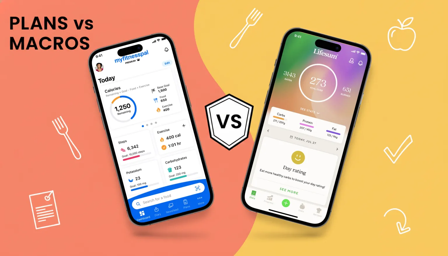 MyFitnessPal vs Lifesum 2026: Meal Plans, Recipes, Tracking